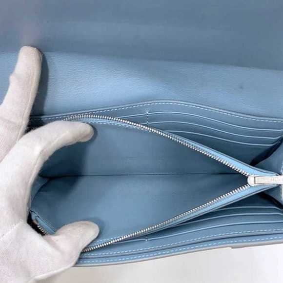 CELINE Bifold Long Wallet Large Flap Multi-Function Light Blue 101673AU8 05FR... - Picture 8 of 10
